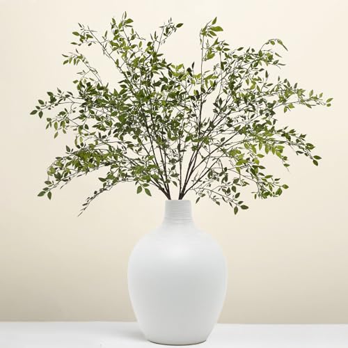 Fake Plants Eucalyptus Stems,Plastics Ficus Stems for Vase Artificial Plants,Greenery Stems Branches for Vase Faux Plants Indoor,Faux Greenery Indoor Vase Fillers for Home Decor 4Pcs Green - color: Green 4pcs