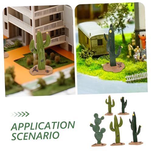 Ipetboom 5pcs Artificial Cactus Decor Faux Cactus Figurines Indoor Home Office Decoration with Realistic Texture for Living Bedroom Gift
