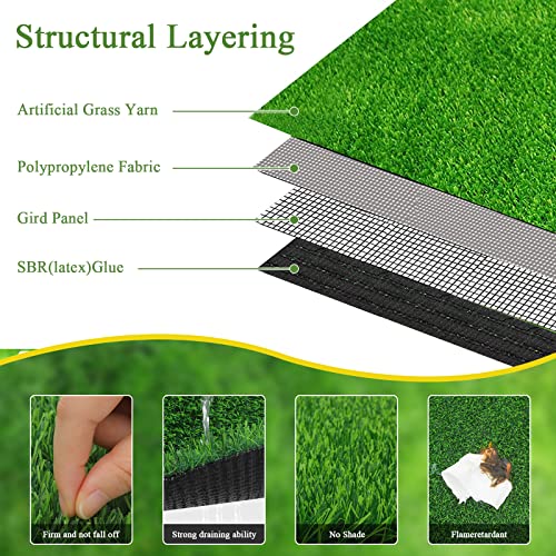 Bsmathom Artificial Grass Rug Indoor Outdoor Rug, Professional Dog Potty Training Rug, Fake Grass Rug Synthetic Grass Mat Door Mats with Drainage Holes for Balcony Patio Garden (2x10Ft) - size: 2x10 Feet