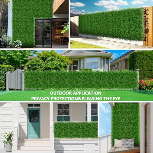 Grooy 60"x160"(67 SQFT) Artificial Hedge Grass Wall Roll Panels, Green Wall Panels, Plant Wall, Greenery Wall Backdrop, UV Protected Privacy Fence Screen for Outdoor Indoor Wedding Décor - color: Fern, size: 60''x160''