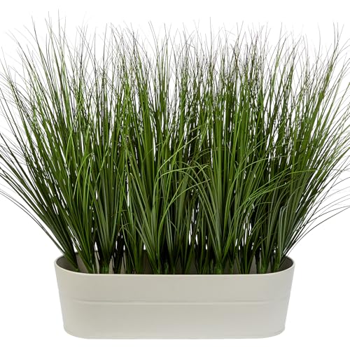 48PCS Fake Plants Artificial Wheat Grass Greenery Plastic Plants Fake Grass Artificial Plants for Outdoor Decor Artificial Grass Plant with Greenery Stems for Indoor Home Decoration 26.4" - size: Tall-48PCS