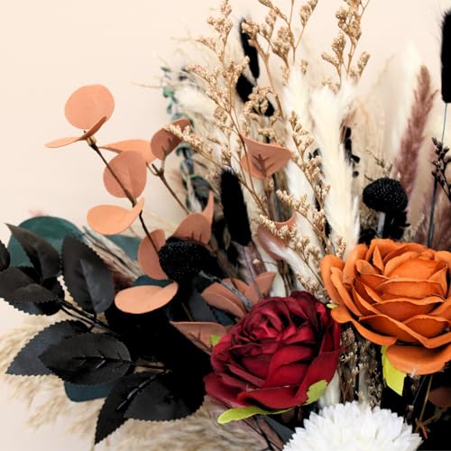 RyddeligHome Deluxe Centerpieces for Dinner Table, Fall Centerpieces for Tables, Coffee Dining Table Centerpiece Decor for Home, Christmas Thanksgiving Winter Decorations, Centro De Mesa De Otoño - size: orange bouquet in vase