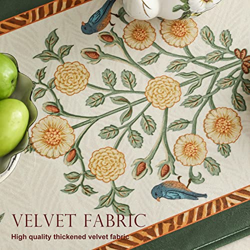 patdrea Velvet French Table Runner Farmhouse for Home Kitchen Dining Decor Parties Family Dinners Wedding 12"*87" - color: Botticelli Velvet, size: 12"*87"