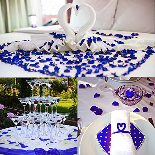 Ouddy Decor 5000 Pcs Rose Petals Artificial Flower for Valentine's Wedding Decor Romantic Night Event Anniversary Shower Engagement Party Home Decorations, Blue - color: Blue