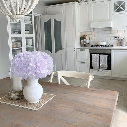 JINWOE Light Purple Fake Hydrange Flowers, 5Pcs 20Inch Large Boho Silk Flowers, Lifelike Hydrangeas Artificial Flowers for Bouquet Table Centerpieces Baby Showers Wedding Home - color: Light Puple