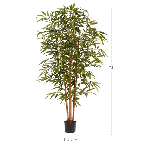Artificial Bamboo Tree - 6FT Fake Plant with Adjustable Leaves and Pot - Faux Plants Indoor for Home, Restaurant, or Office Décor by Pure Garden