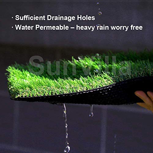 SunVilla 3'X45' Artificial Grass Realistic [Customized Sizes] Grass Height 1 3/8" Indoor/Outdoor Artificial Grass/Turf Many Sizes 3FTX45FT (135 Square FT) - color: 3ft, size: 3FT X 45FT (135 Square FT)