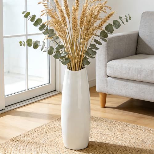 Large Ceramic Floor Vase, White 16" Tall Decorative Vase,Modern Home, Office, Living Room, Kitchen, Bedroom Decoration, Housewarming,Wedding, New Year Gift - color: Shape 1, size: 16 Inch
