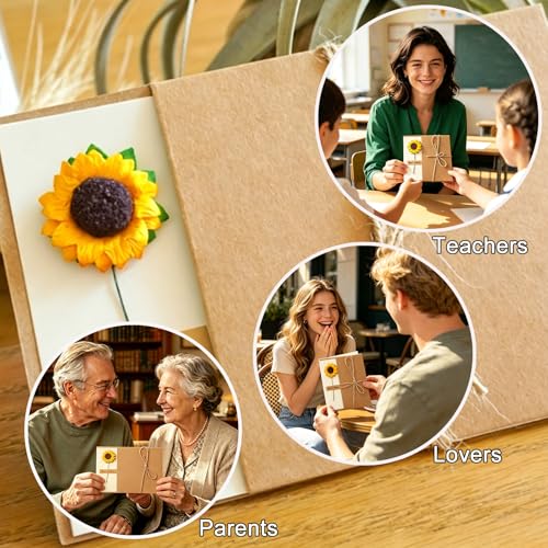 6 Pack Artificial Sunflowers for Gift Card, Realistic Silk Fake Sunflowers with Stem, 25 Inch Faux Flowers for Gift, Birthday, Mother's Day, Housewarming, Anniversary Decor - color: 6pcs-25inch