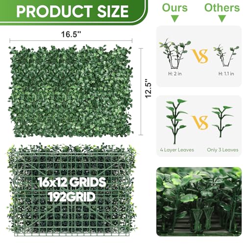 Greenery Wall (6 Pcs-16" x 12")… - size: 6pes 16"x 12"