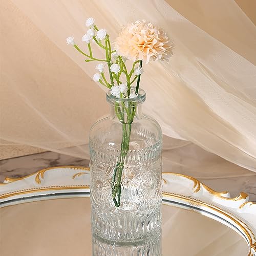 Fixwal Set of 5 Bud Vases, Small Vase for Flowers, Glass Vase for Home Decor, Wedding Decorations, Clear Flower Vases for Centerpieces, Vintage Vase for Home Decor - color: Clear, size: 5pcs