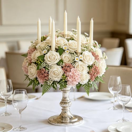 Artificial Flowers, 25pcs Artificial Rose for DIY Bouquets Arrangement, Sand White Rose Flowers Foam Fake with Stems for Wedding Shower Party Floral Arrangements Tables Home Decorations - color: Sand White, size: 25pcs