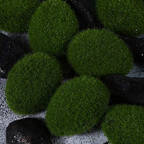 20Pcs Floral Arrangements Fake Moss Rocks Landscape Decorative Green Globes Bulk Decor Fake Arrangements Balls vase Fairy