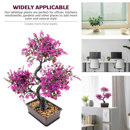 Artificial Bonsai Tree，Fake Plants Lifelike Plastic Bonsai Plant Simulation Green Plants for Home and Office Decor - color: Color 1