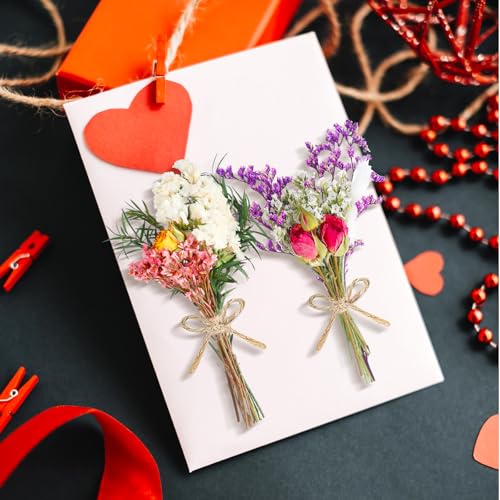 10/12/24/36 Pack Mini Dried Flowers for Vase Wedding Various Mini Bouquet Dried Small Wildflowers Natural Flowers Bulk for Crafts DIY Decor (12, Romantic Colour) - size: Romantic Colour