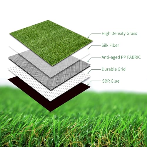 Artificial Turf Grass 4ft x 2ft Outdoor Indoor - 1.18in Thick Realistic Artificial Turf Grass Rug, Dog Pee Pad with Drainage Holes Fake Grass Mat for Pet & Garden, Green Carpet for Patio - size: 2' x 4'