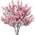 Mandy's 6 Bundles Artificial Light Brown Baby’s Breath Flowers | 18.5 Inch Silk Gypsophila European Style Modern Home Decor Centerpiece Neutral Wedding Flower Arrangements - color: Pink