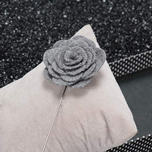 Flairs New York Gentleman's Essentials Premium Handmade Flower Lapel Pin Boutonniere - color: [Wool Fabric] Burgundy Red