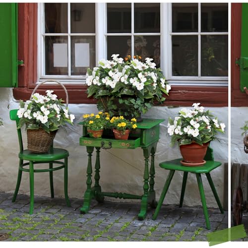 Wavwavw 6 Pcs Artificial Impatiens Bouquet Flowers for Outdoors 15 Inch Silk Flowers Greenery Artificial Impatiens for Outdoor Patio Lawn Garden Balcony Pot Hanging Basket Porch Decoration(White) - color: White