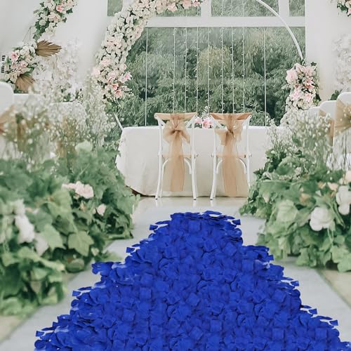 JHFGJGH 500 Pcs Exquisite Blue Rose Petals, Emulation Silk Rose Petals, Artificial Flower Petals for Romantic Nights, Weddings, Events, and Valentine's Day Deco (Blue) - color: Blue