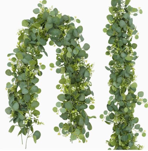 70 inch Eucalyptus Leaf Eucalyptus Vine - for Romantic Weddings - color: White3