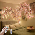 Cherry Blossom Lights for Bedroom Wall Decor, 4FT 48 LED DIY Cherry Blossom Decorations,LED Blossom Tree Flower Lights,Pink Aesthetic Room Decor,Remote Timer,8 Lighting Modes