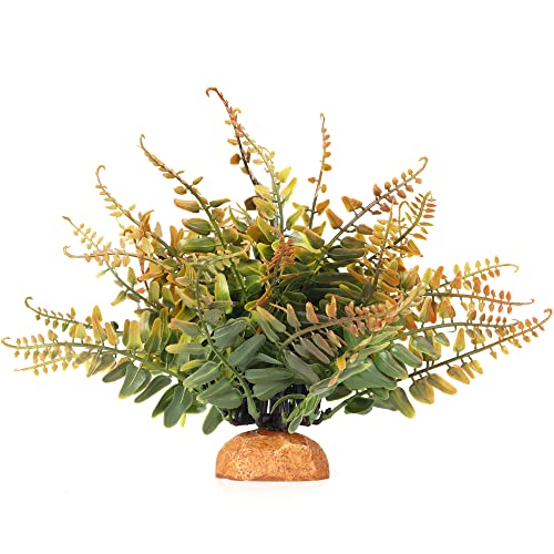 Fake Fall Colors Boston Fern, Reptile Plants for Terrarium, Amphibian Tank Accessories Habitat Decor fit Crested Gecko Leopard Lizard Chameleon Ball Python Snake Frog - color: J-fake Fall Colors Boston Fern