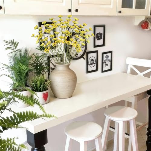 CITYES 10 Pcs Artificial Wildflowers Fake Flower Stems 21" Silk Spring Flowers Forsythia Yellow Faux Wildflowers Floral Stems for Flower Arrangements Home Decor Indoor Outdoor Table Centerpieces DIY - color: Yellow 2