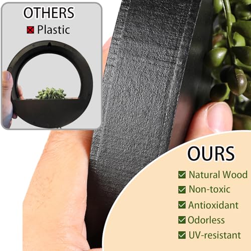 Floweroyal 2pcs Artificial Succulents Hanging Plants 12.2'' Fake String of Pearls in Pot with 8.3'' Lanyard for Indoor Outdoor Wall Decor (Black). - color: Type1-black-2pcs