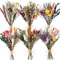 6 Bunches Large Size Dried Flower Bouquet 15 -17 Inch Natural Various Dried Flower Combinations with Wildflowers Dry Rose Lavender Forget Me Not Babys Breath for Vase Boho Wedding Farmhour Home Decor