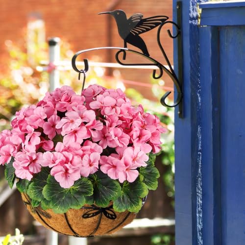 2 Pcs Artificial Geraniums for Outdoor Silk Geranium Flowers Pink Artificial Geranium Bush Faux Flowers Geraniums Branch for Garden Patio Grave Cemetary Vase Table Centerpiece Indoor Decor - color: Pink 1