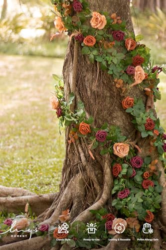 Ling's moment Artificial Flowers, 25Pcs 3" Roses in Amber Shades, Realistic DIY Foam Floral Decor for Wedding Bouquets/Centerpieces, Outdoor Party Backdrops, Room/Table, and Garden/Pot Decorations - color: Shades of Terracotta, size: 25Pcs