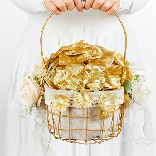 SITUMEIZI 1500PCS Gold Rose Petals Silk Rose Petals for Romantic Night for Her Set Valentine,Wedding,Party,Proposal Anniversary Decorations - color: Gold, size: 1500