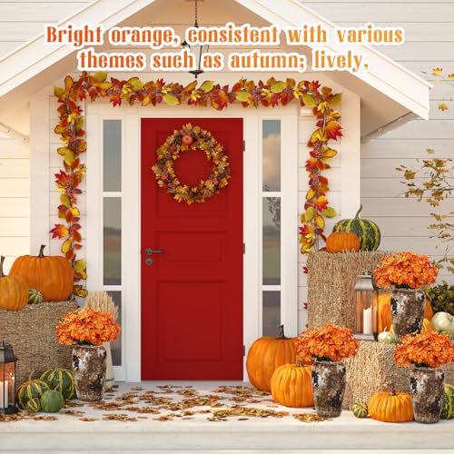 Lyrow 100 Bundles Violet Artificial Flowers, UV Resistant Faux Silk Flowers Outdoor, Fake Violet Bulk for Front Porch Hanging Garden Courtyard Farmhouse Home(Bright Orange) - color: Bright Orange