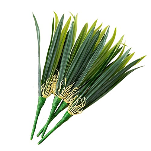 HomeSoGood 4pcs Artificial Orchid Leaf Daun Orkid Home Garden Long Orchid Leaf Phormium Leaves Plastic Bushes(12.2inch,Green)