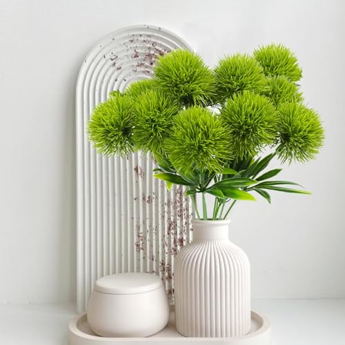 Uieke 36Pcs Dandelion Artificial Flowers, Artificial Flowers for Decoration Fake Plants Bouquet Plastic Flowers for Home Decoration Wedding Decor Flower Arrangment Green - color: Green, size: 36PCS