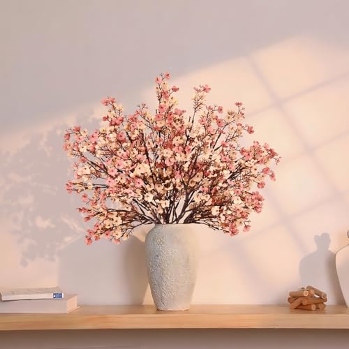 Yastouay Fake Fall Flowers Thanksgiving Table Decor, 5Pcs Fall Beige Brown Artificial Flowers for Decorations, Babys Breath Artificial Flowers Bulk for Thanksgiving Fall Decor Floral Arrangement - color: Beige Brown, size: 5 Pcs