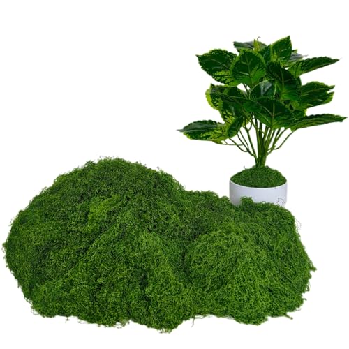 5.3oz Dark Green Artificial Moss - Faux Moss for Potted Plants, Fake Moss for Crafts, DIY Models, Fairy Gardens, Table Centerpieces & Wedding Floral Decor - color: Dark Green, size: 5.3oz