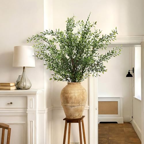 Suncalla 43" Artificial Eucalyptus Branches for Summer Home Decor, Tall Faux Greenery Stems for Vases, Centerpieces, Wedding Arrangements, Table Displays, Farmhouse Modern Floral Decorations(6 Pack)