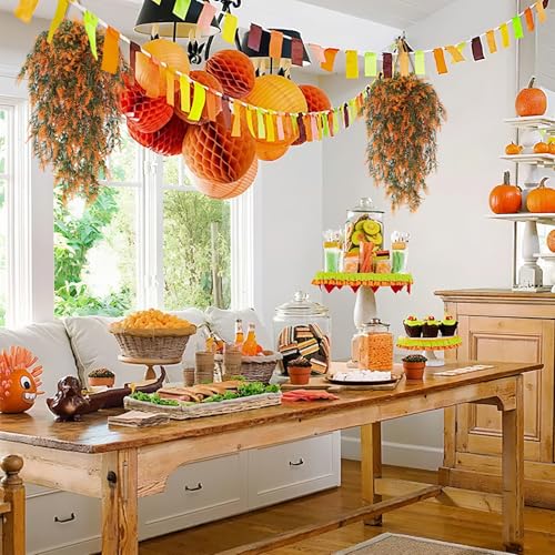 SJL Artificial Hanging Flowers for Outdoors Fall Artificial Hanging Plants Fake Greenery UV Resistant Fake Plant Fall Faux Lavender Flower Faux Vines for Thanksgiving Garden Kitchen Decor 4Pcs(Salmon) - color: Salmon Laven