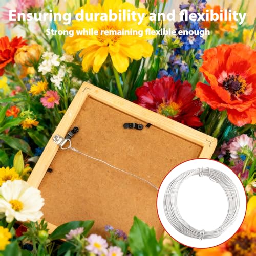 1mm 33Feet 10m Aluminum Picture Hanging Wire 18 Gauge Metal Craft Wire Armature Wire for Sculpting Thin Bendy Bendable Flexible DIY Jewelry Floral Artistic (Silver)