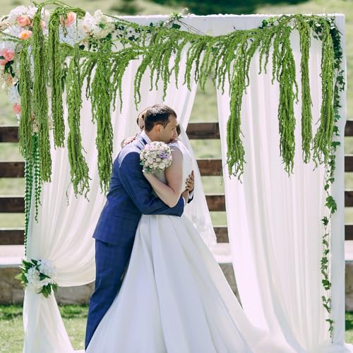 Suncalla Forest Green Spring Natural Dried Amaranthus Hanging Flowers Amaranthus Artificial Flowers for Wedding Arch Bouquet Floral Garland Wall Home Decoration (23 Inch,12 Pcs) - color: Forest Green