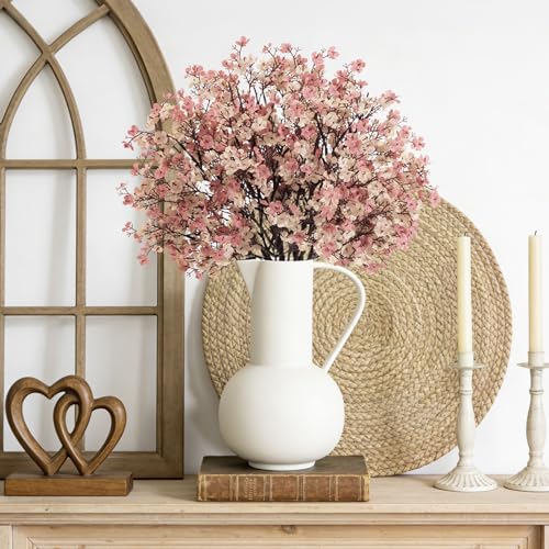 Lifewit Baby’s Breath Artificial Flowers, 10 Bundles Silk Gypsophila Faux Floral Stems for Wedding Bouquets, Home Decor, Centerpieces, DIY Arrangements, Farmhouse & Party Decorations (Beige Brown) - color: Beige Brown