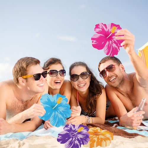 Tropical Napkins, Hawaiian Tropical Decoration 40pcs Luau Paper Floral Hibiscus Hawaiian Napkins For Summer Luau Party Supplies