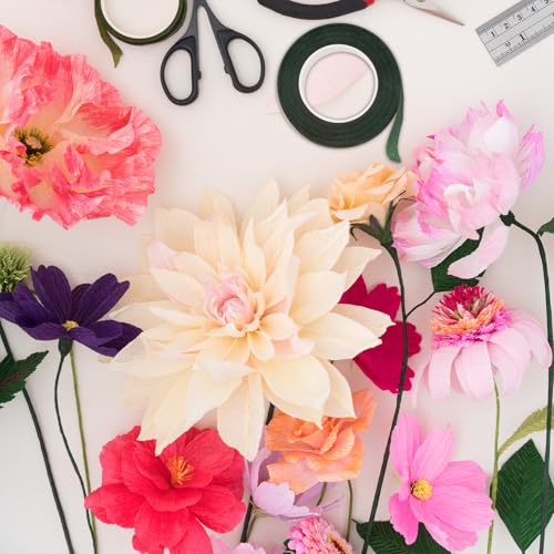 PATIKIL 30 Yard Floral Tapes, 4 Pack Florist Tape Crepe Paper Flowers Bouquets Tapes Waterproof for Flower Stem Wrapping, Red Brown (27 Meters)