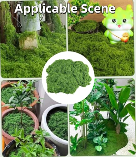 16OZ Artificial Moss for Crafts Decorative Artificial Faux Moss for Plant Craft Flower Garden Wedding Christmas Table Centerpieces Decor(Fresh Green)