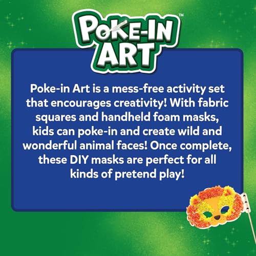 Skillmatics Poke-in Art - Animal Masks, Mess-Free Fun for Kids, DIY Wood Craft Kits, Creative Activity, Gifts for Girls & Boys Ages 4, 5, 6, 7, 8, 9 - style: 9. Animal Masks