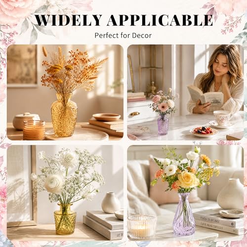 22 Pack Glass Bud Vase Set, Small Flower Vase Set Bud Vases for Wedding Centerpiece Table Decor, Vintage Small Vases for Room Home Dining Party Table Center Decor (Amber Set, 22 Pack) - color: Amber Set, size: 22 Pack