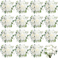 16 Bundles Artificial Flowers Peonies, Silk Faux Peony Bulk Floral Arrangements Bundles Fake Peonies for DIY Bouquet for Vase Centerpiece Home Wedding Party Centerpiece(White) - color: White
