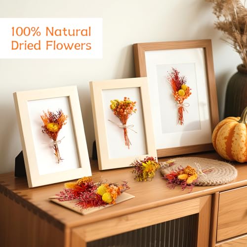 12PCS Fall Dried Flowers Bouquet for Vase Various Dried Wildflowers with Stems Mini Handmade Wildflowers Natural Real Flowers Bulk Flowers for Crafts DIY Wedding Decor (Fall,Burnt Orange Se - color: Burnt Orange Series